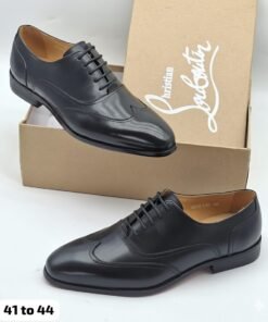 Christian Louboutin Black Leather Oxford Dress Shoes – Iconic Elegance