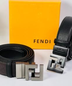 Fendi Reversible FF Logo Leather Belt – Dual-Style Luxury